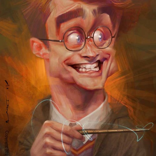 Karikatur Daniel Radcliffe als Harry Potter