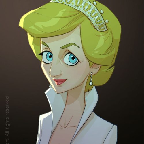 Karikature Prinzessin Diana
