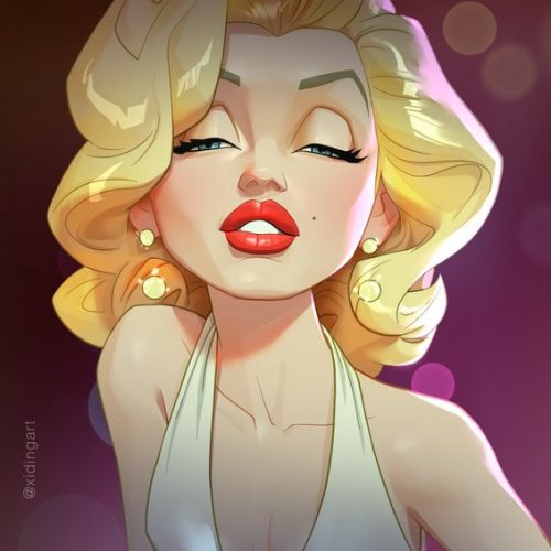 Karikatur Marilyn Monroe