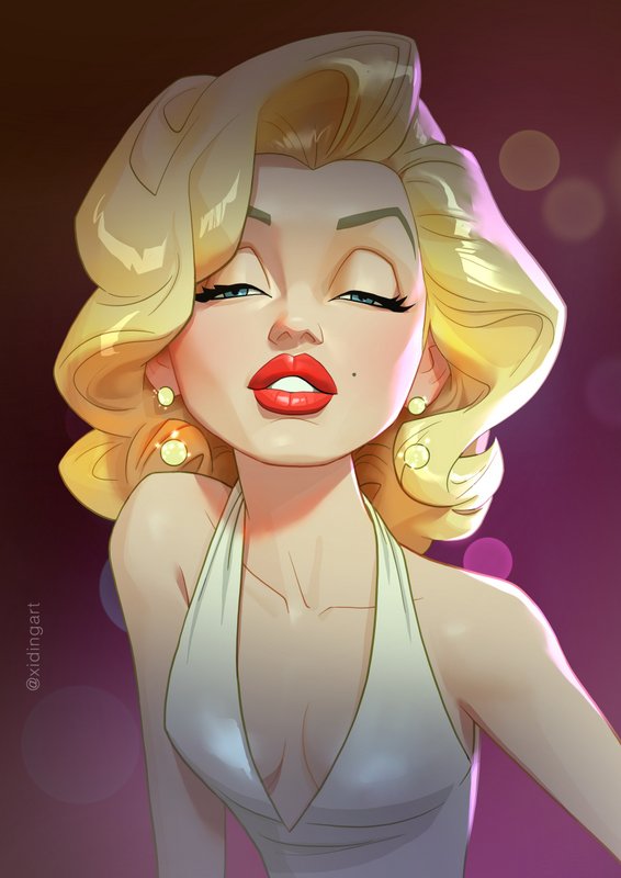 Karikatur Marilyn Monroe
